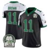 Men’s Eagles Jerome Brown Patch Kelly Green Alternate Jersey – All Stitched – Black Alternate – A.J. Brown