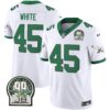 Men’s Eagles Jerome Brown Patch Kelly Green Alternate Jersey V2 – All Stitched – Kelly White – Devin White