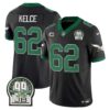 Men’s Eagles Jerome Brown Patch Kelly Green Alternate Jersey – All Stitched – Black – Jason Kelce
