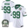 Men’s Eagles Jerome Brown Patch Kelly Green Alternate Jersey – All Stitched – Kelly White – Jerome Brown