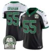 Men’s Eagles Jerome Brown Patch Kelly Green Alternate Jersey – All Stitched – Black Alternate – Brandon Graham