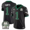 Men’s Eagles Jerome Brown Patch Kelly Green Alternate Jersey – All Stitched – Black – Jalen Hurts