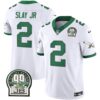 Men’s Eagles Jerome Brown Patch Kelly Green Alternate Jersey – All Stitched – Kelly White – Darius Slay Jr.