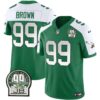 Men’s Eagles Jerome Brown Patch Kelly Green Alternate Jersey – All Stitched – Kelly Alternate – Jerome Brown