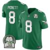Men’s Eagles Jerome Brown Patch Kelly Green Alternate Jersey V2 – All Stitched – Kelly Green – Kenny Pickett