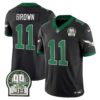 Men’s Eagles Jerome Brown Patch Kelly Green Alternate Jersey – All Stitched – Black – A.J. Brown