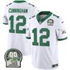 Men’s Eagles Jerome Brown Patch Kelly Green Alternate Jersey – All Stitched – Kelly White – Randall Cunningham