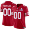 San Francisco 49Ers Active Player Custom Red FUSE Super Bowl LVIII Patch Jersey