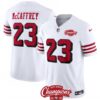 San Francisco 49Ers #23 Christian Mccaffrey White 2023 Fuse Nfc West Champions 2 Jersey