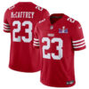 San Francisco 49Ers #23 Christian Mccaffrey Red FUSE Super Bowl LVIII Patch Vapor Jersey