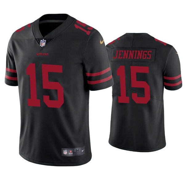 San Francisco 49Ers #15 Jauan Jennings Nike Black Alternate Vapor Jersey