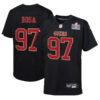 San Francisco 49Ers #97 Nick Bosa Nike Super Bowl LVIII Patch Carbon Fashion Game Jersey – Black
