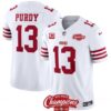 San Francisco 49Ers #13 Brock Purdy White 2023 Fuse With 1-Star C Patch And Nfc Jersey
