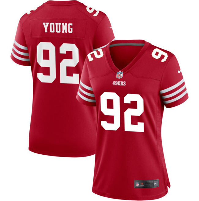 Women San Francisco 49Ers #92 Chase Young Red Stitched Jersey