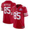 San Francisco 49Ers #85 George Kittle Red FUSE Super Bowl LVIII Patch And 4-Star C Jersey