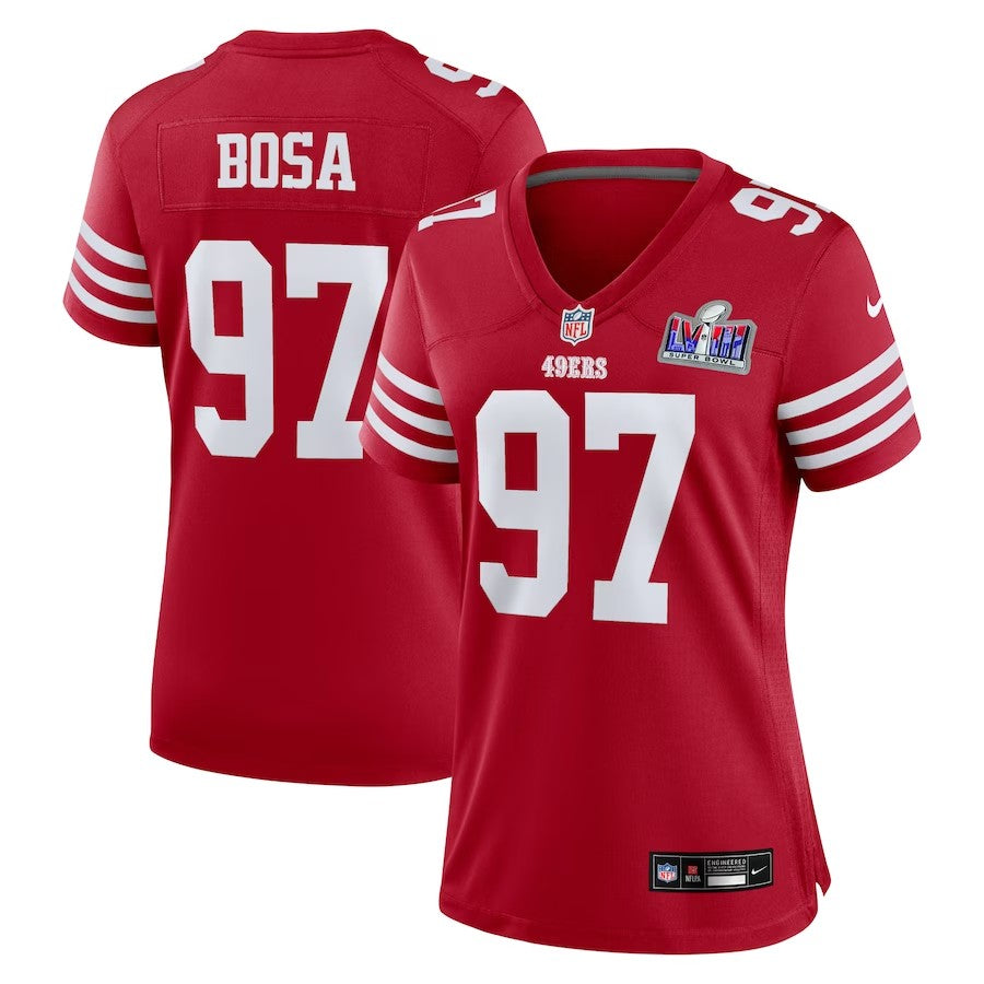 San Francisco 49Ers #97 Nick Bosa Super Bowl LVIII Game Jersey – Scarlet