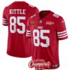San Francisco 49Ers #85 George Kittle Red 2023 Fuse With 4-Star C Ptach And Nfc Jersey