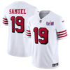 San Francisco 49Ers #19 Deebo Samuel New White FUSE Super Bowl LVIII Patch Jersey
