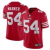 San Francisco 49Ers #54 Fred Warner New Scarlet Vapor Untouchable Stitched Football Jersey