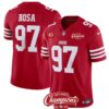 San Francisco 49Ers #97 Nick Bosa Red 2023 Fuse With 2-Star C Patch And Nfc Jersey
