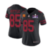 NFL San Francisco 49Ers #85 George Kittle Black Super Bowl LVIII Patch And 4- Jersey