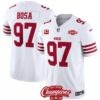San Francisco 49Ers #97 Nick Bosa White 2023 Fuse With 2-Star C Patch And Nfc Jersey