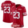 San Francisco 49Ers #23 Christian Mccaffrey Red 2023 Fuse Nfc West Champions 2 Jersey