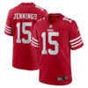 San Francisco 49Ers #15 Jauan Jennings Game Jersey – Scarlet