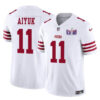 San Francisco 49Ers #11 Brandon Aiyuk White FUSE Super Bowl LVIII Patch Vapor Jersey