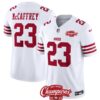 San Francisco 49Ers #23 Christian Mccaffrey White 2023 Fuse Nfc West Champions Jersey Jersey