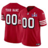 San Francisco 49Ers Active Player Custom New Red FUSE Super Bowl LVIII Patch Jersey