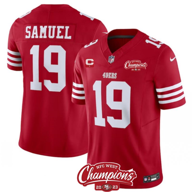 San Francisco 49Ers #19 Deebo Samuel Red 2023 Fuse With 1-Star C Patch And Jersey