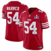 San Francisco 49Ers #54 Fred Warner Red FUSE Super Bowl LVIII Patch Vapor Jersey