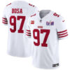 San Francisco 49Ers #97 Nick Bosa White FUSE Super Bowl LVIII Patch And 2-Star C Jersey
