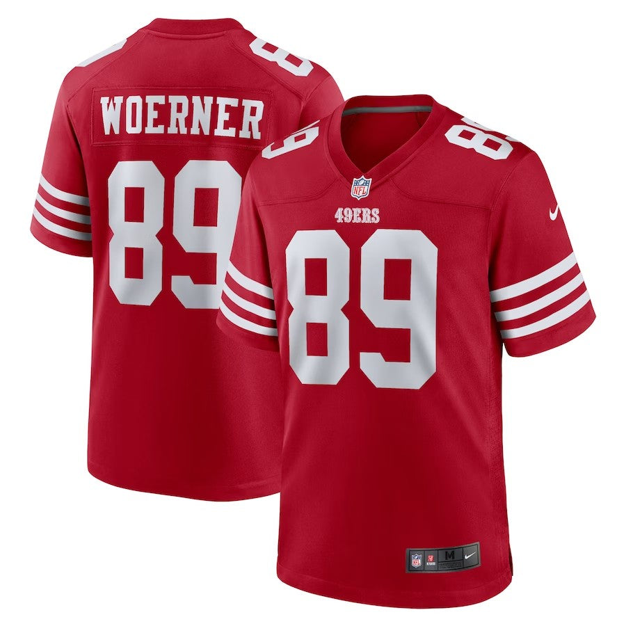 San Francisco 49Ers #89 Charlie Woerner Game Jersey – Scarlet