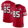 San Francisco 49Ers #85 George Kittle New Red FUSE Super Bowl LVIII Patch Vapor Jersey