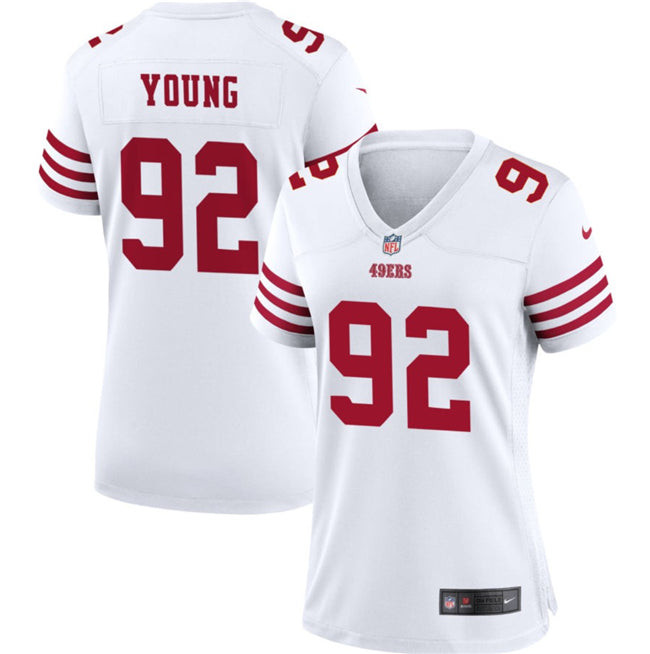 Women San Francisco 49Ers #92 Chase Young White Stitched Jersey