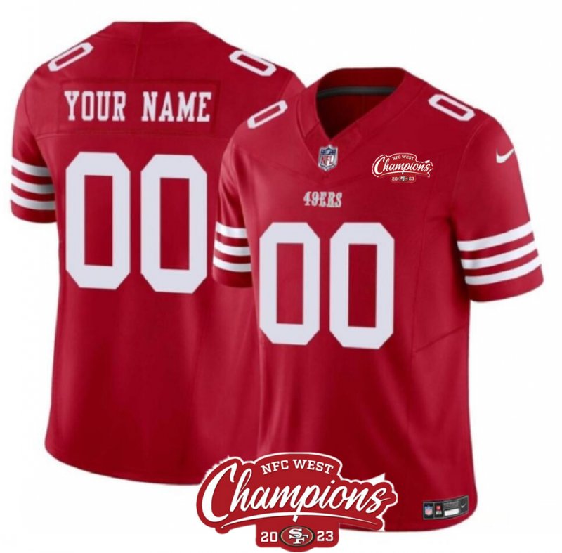 San Francisco 49Ers Active Player Custom Red 2023 Fuse Nfc West Champions 2 Jersey