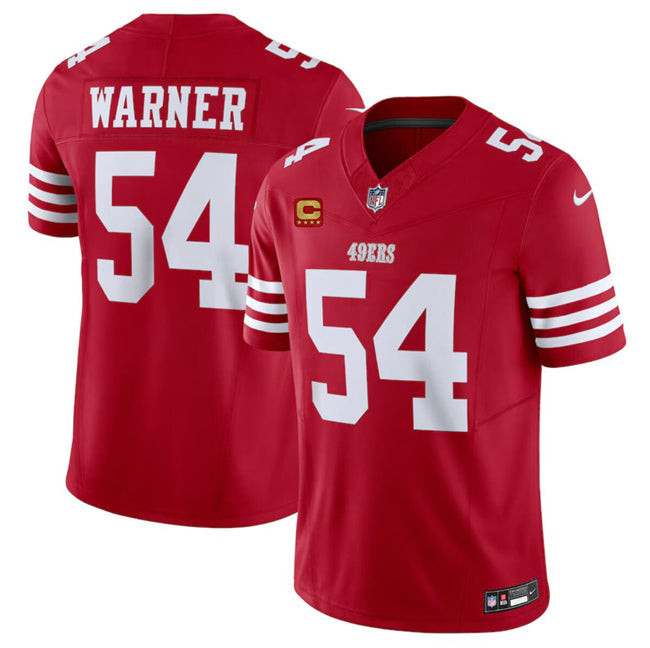 San Francisco 49Ers #54 Fred Warner Red 2024 FUSE With 4 Star C Patch Vapor Jersey