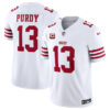 San Francisco 49Ers #13 Brock Purdy White 2024 FUSE With 2 Star C Patch Vapor Jersey