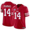 San Francisco 49Ers #14 Ricky Pearsall Red 2024 With Draft Patch FUSE Vapor Jersey