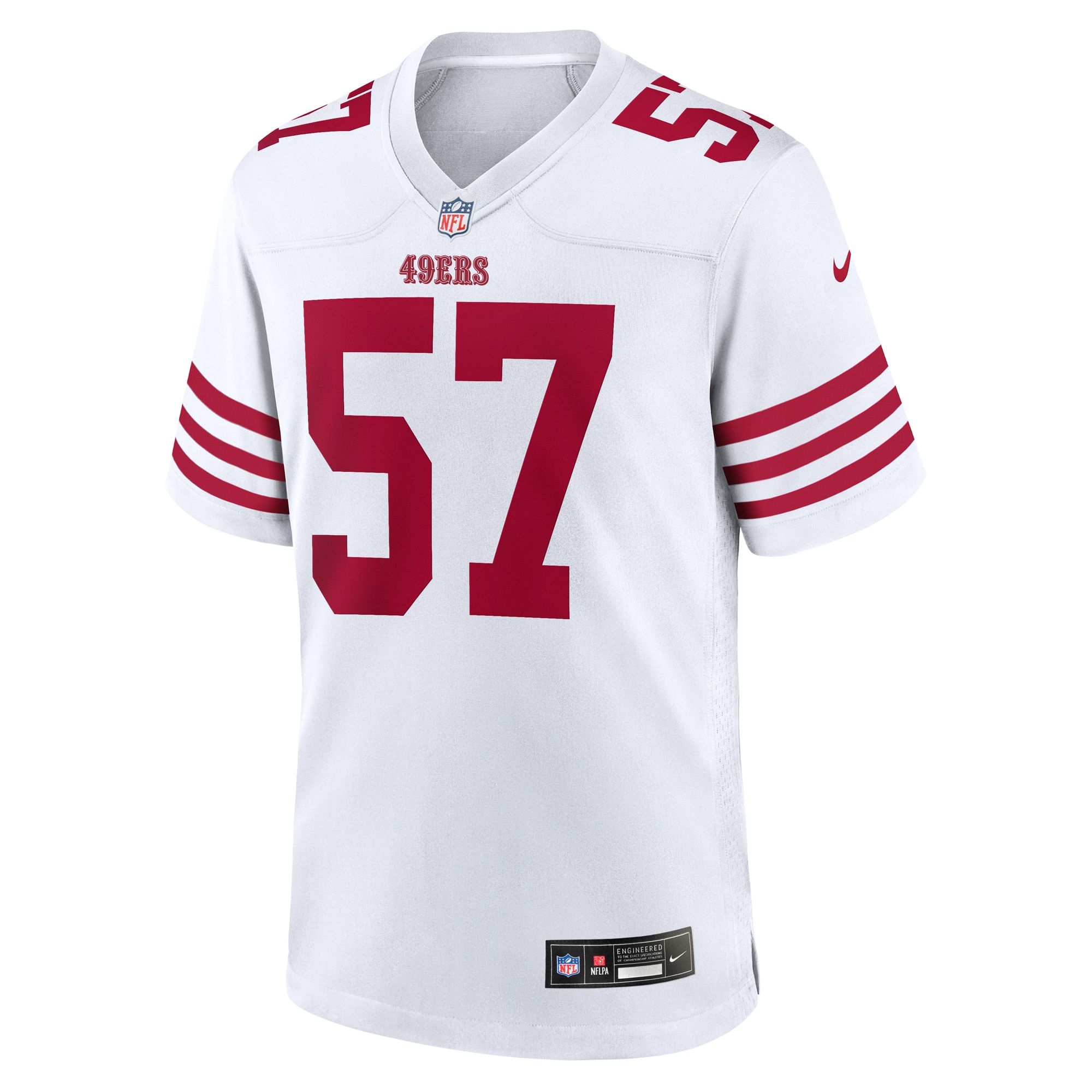 Dre Greenlaw San Francisco 49Ers Nike Team Game Jersey White - Image 2