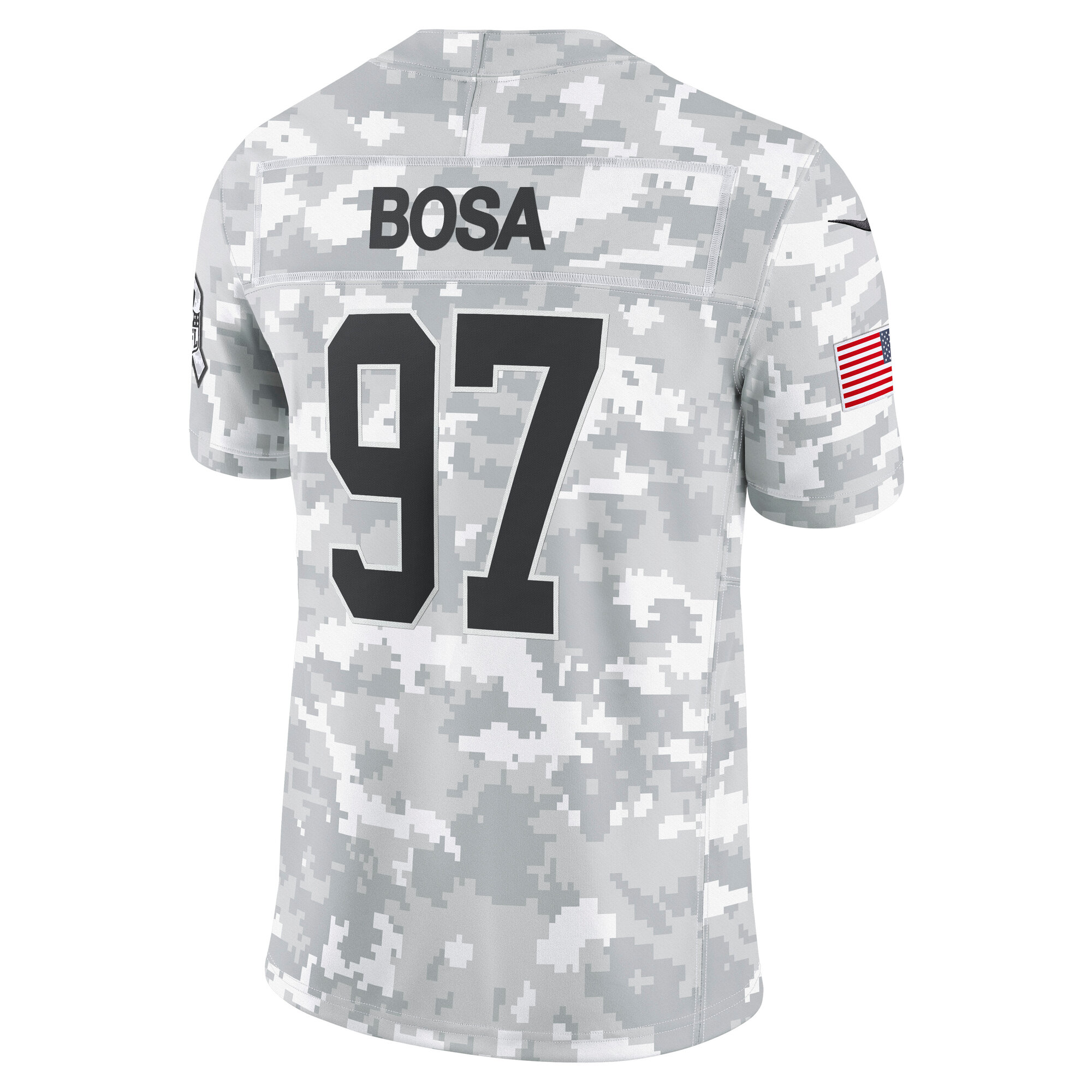 Nick Bosa San Francisco 49Ers Nike 2024 Salute To Service Limited Jersey Arctic Camo - Image 3