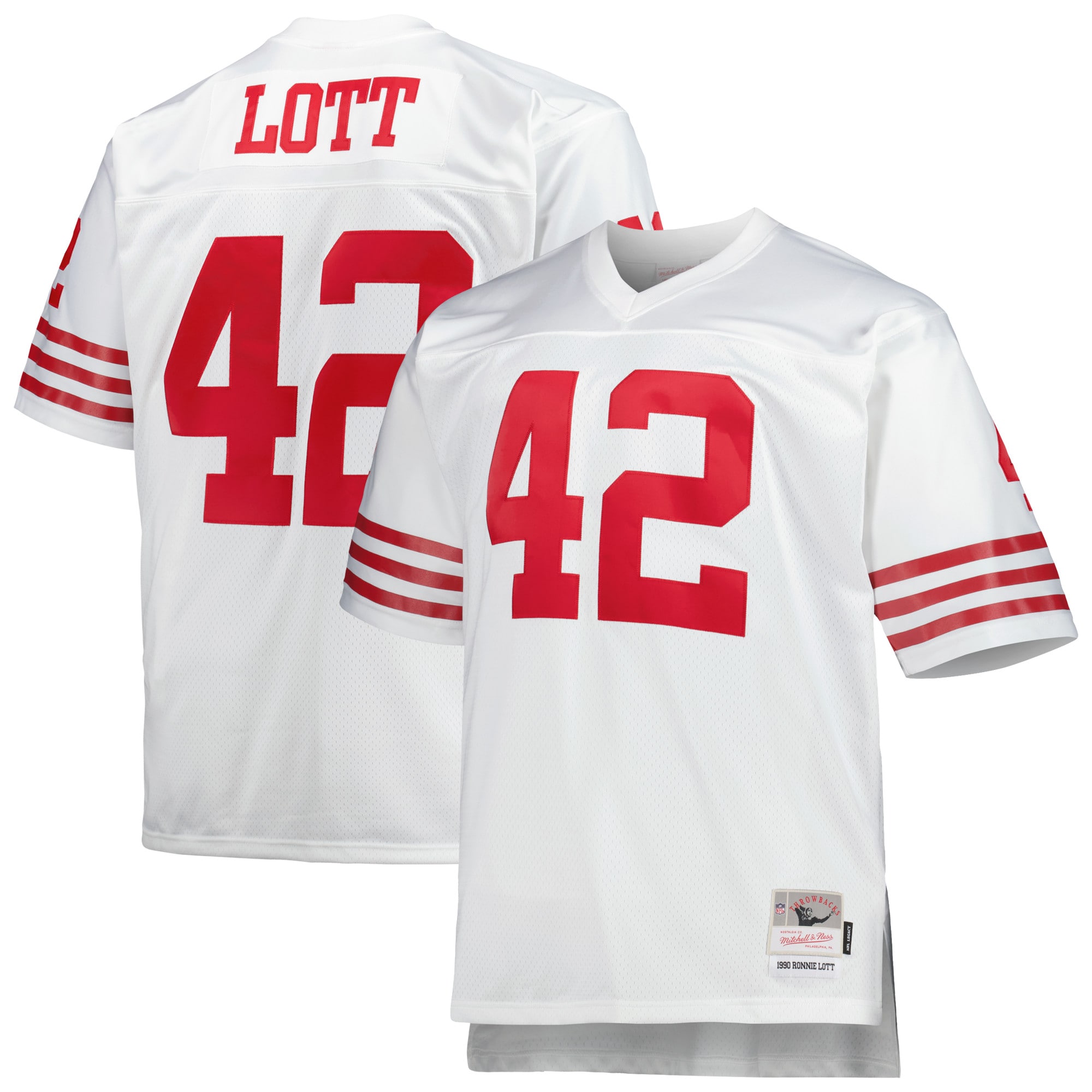 Ronnie Lott San Francisco 49Ers Mitchell Ness Big Tall 1990 Retired Player Replica Jersey White