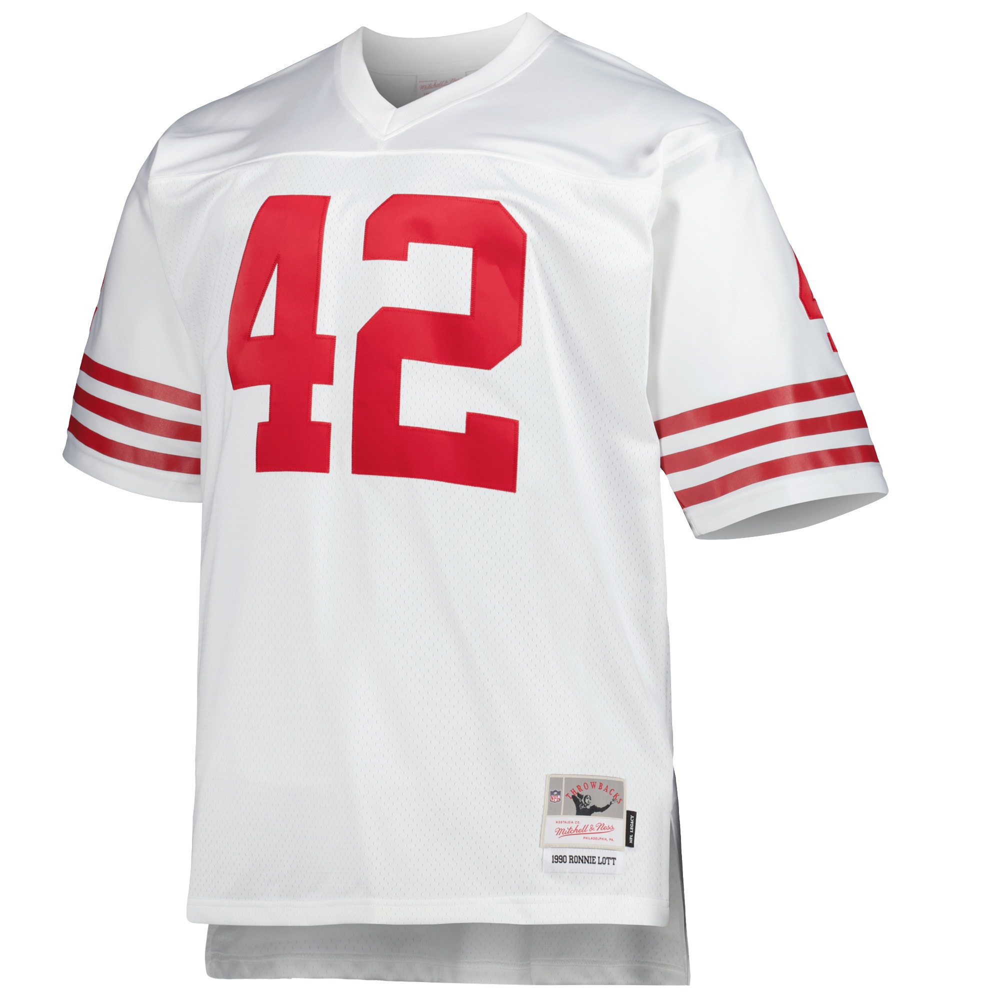 Ronnie Lott San Francisco 49Ers Mitchell Ness Big Tall 1990 Retired Player Replica Jersey White - Image 2