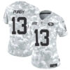 Women San Francisco 49Ers #13 Brock Purdy 2024 FUSE Arctic Camo Salute To Service Limited Football Stitched Jersey