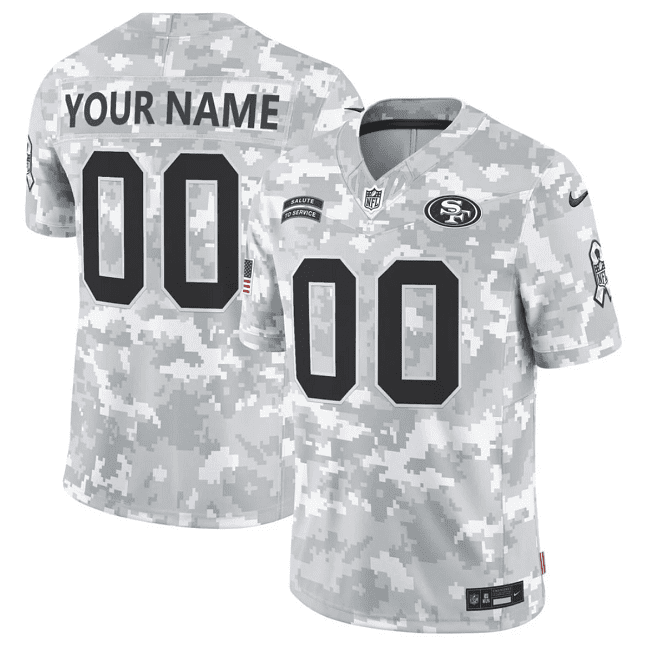 San Francisco 49Ers Active Player Custom 2024 FUSE Arctic Camo Salute To Service Limited Football Stitched Jersey