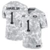 San Francisco 49Ers #1 Deebo Samuel SR Arctic Camo 2024 FUSE Salute To Service Limited Football Stitched Jersey