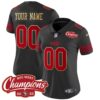 49ers NFC West Champions Gold Trim Vapor Custom Jersey – All Stitched – Women – Black