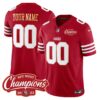 49ers NFC West Champions Gold Trim Vapor Custom Jersey – All Stitched – Men – Red